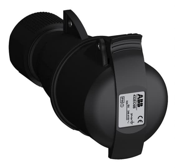  Розетка кабельная Easy&Safe 432EC6B 32А 3P+N+E IP44 6ч черн. ABB 2CMA103592R1000 