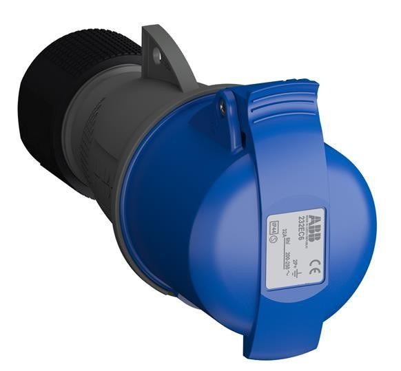 Розетка кабельная 232EC6 Easy&Safe 232EC6 32А 2P+E IP44 6ч ABB 2CMA102031R1000 