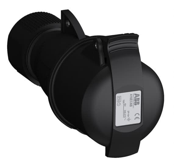  Розетка кабельная 416EC6B Easy&Safe 416EC6B 16А 3P+N+E IP44 6ч черн. ABB 2CMA103590R1000 