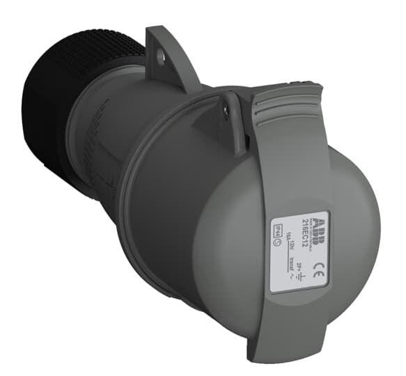  Розетка кабельная 216EC12 Easy&Safe 216EC12 16А 2P+E IP44 12ч ABB 2CMA102006R1000 