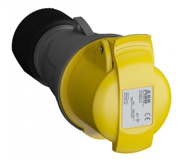  Розетка кабельная 216EC4 Easy&Safe 216EC4 16А 2P+E IP44 4ч ABB 2CMA102002R1000 
