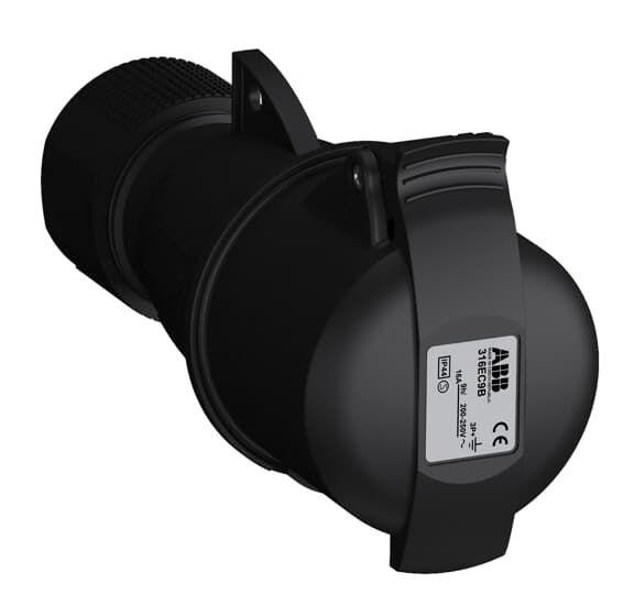  Розетка кабельная 316EC9B Easy&Safe 316EC9B 16А 3P+E IP44 9ч черн. ABB 2CMA103583R1000 