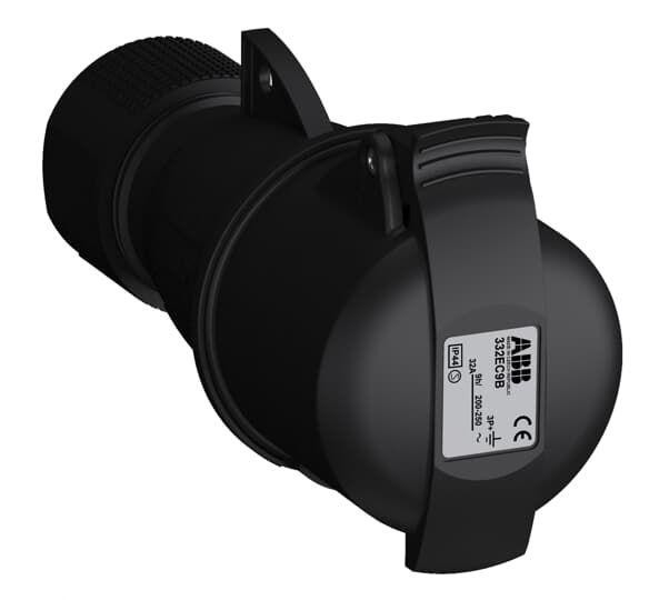  Розетка кабельная 332EC9B Easy&Safe 332EC9B 32А 3P+E IP44 9ч черн. ABB 2CMA103587R1000 