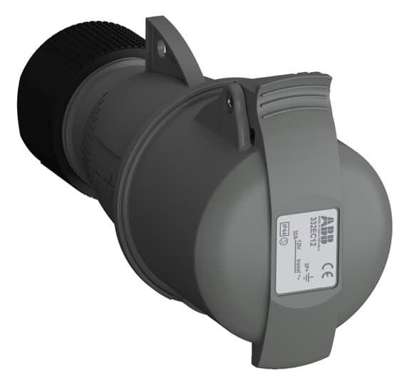  Розетка кабельная 332EC12 Easy&Safe 332EC12 32А 3P+E IP44 12ч ABB 2CMA102045R1000 