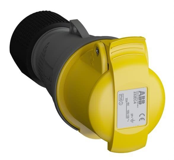  Розетка кабельная 232EC4 Easy&Safe 232EC4 32А 2P+E IP44 4ч ABB 2CMA102030R1000 
