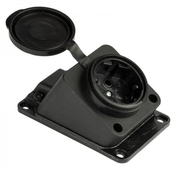  Розетка настенная PROxima 16А IP44 230В 2P+PE наклон. с защ. крышкой каучук EKF RPS-019-16-230-44 