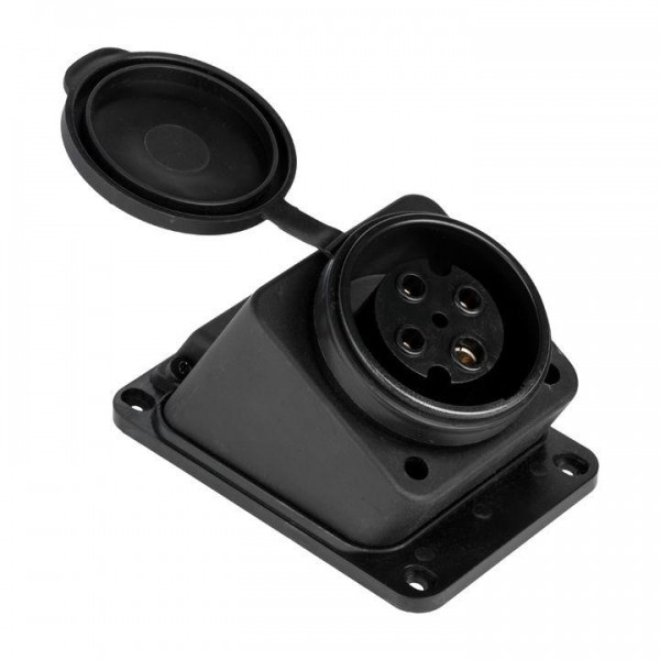  Розетка настенная PROxima 32А IP44 380В 3P+PE наклон. с защ. крышкой каучук EKF RPS-023-32-380-44 