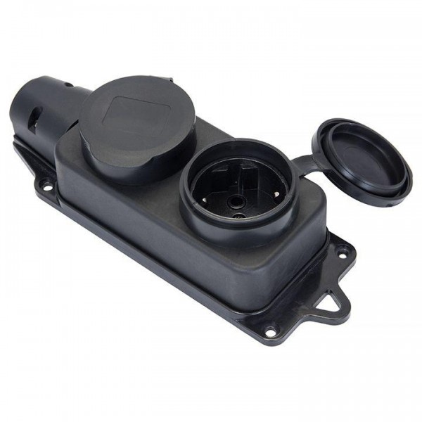  Розетка 2-м PROxima 16А IP44 2P+PE 230В с защ. крышками каучук EKF RPS-018-16-230-44 