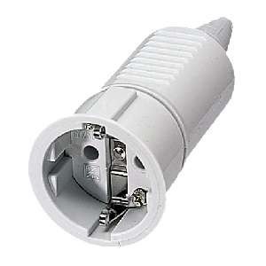  Розетка кабельная Schuko 16А 230В 2P+E IP20 сер. Mennekes 10752 