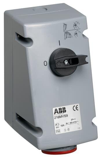  Розетка 316MVS6WH 16А 3P+E 3ч IP67 ABB 2CMA167829R1000 