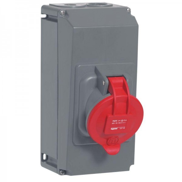  Розетка Hypra 63А 400В 3K+3 в корп. IP44 Leg 053723 