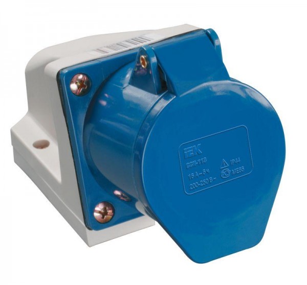  Розетка ОП 16А 220В 2P+PЕ ССИ-113 IP44 IEK PSR11-016-3 