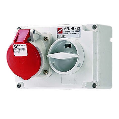  Розетка с выкл. и блокир. 5п 16А 400В IP44 Mennekes 7276 
