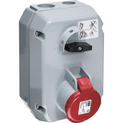  Розетка 316MM6 16А 3P+E 6ч с выкл. и мех. блокировкой металл. IP44 ABB 2CMA167975R1000 