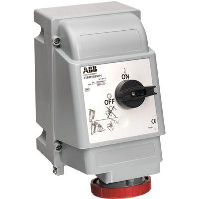  Розетка 316MVS6WH 16А 3P+E 6ч для тяжелых условий с выкл. и мех. блокировкой IP67 ABB 2CMA163264R1000 