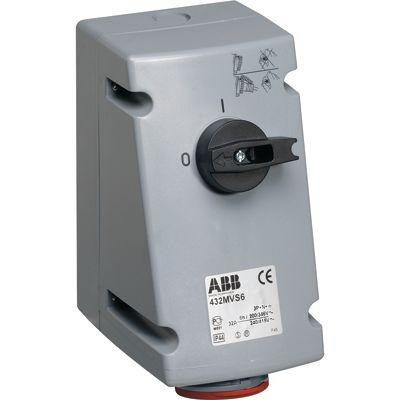  Розетка 432MVS6 32А 3P+N+E 6ч с выкл. и мех. блокировкой IP44 ABB 2CMA167709R1000 