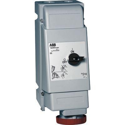  Розетка 463MVS6WH 63А 3P+N+E 6ч для тяжелых условий с выкл. и мех. блокировкой IP67 ABB 2CMA162845R1000 