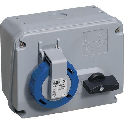  Розетка 16А 2P+E с выкл. и мех. блокировкой IP67 ABB 2CMA167801R1000 