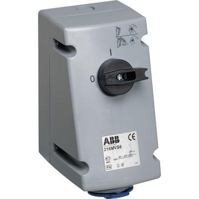  Розетка 16А 2P+E с выкл. и мех. блокировкой IP44 ABB 2CMA167646R1000 