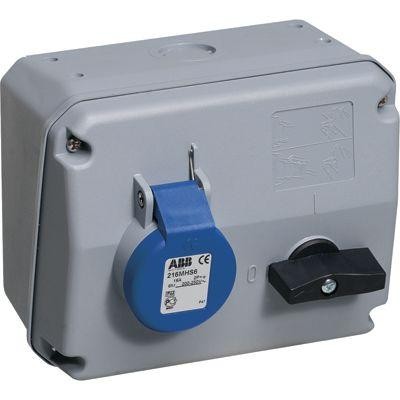  Розетка 32А 2P+E с выкл. и мех. блокировкой IP44 ABB 2CMA167669R1000 