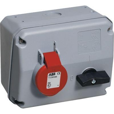  Розетка 16А 3P+N+E с выкл. и мех. блокировкой IP44 ABB 2CMA167640R1000 