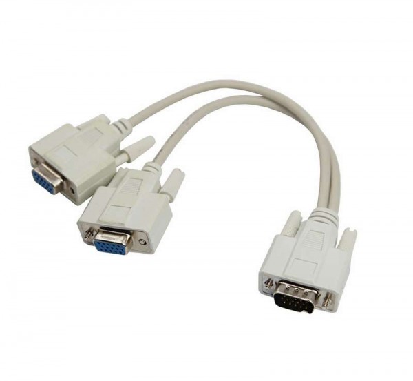  Переходник штекер VGA - 2 гнездо VGA (провод) сер. Rexant 17-6834 