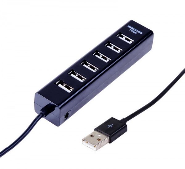  Разветвитель USB на 7 портов черн. Rexant 18-4107 