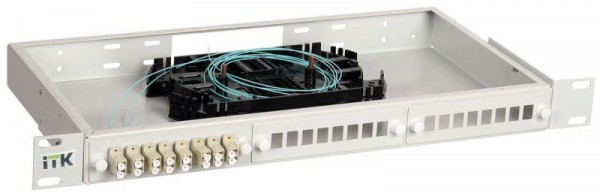  Кросс укомплектованный 1U LC (duplex) 12 портов (OM3) ITK FOBX24-1U-12LCUD03 