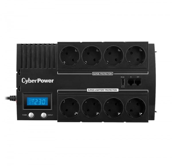  Источник бесперебойного питания Line-Interactive 700В.А/420/Вт USB/RJ11/45 (4+4 EURO) CyberPower BR700ELCD 