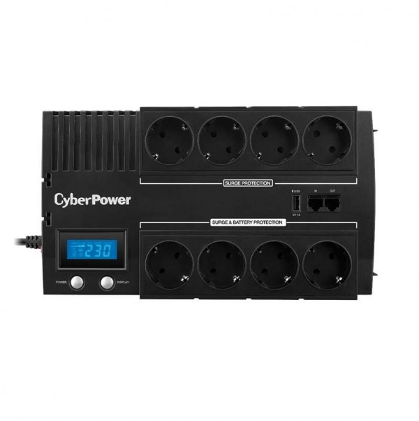  Источник бесперебойного питания Line-Interactive 1000В.А/600Вт USB/RJ11/45 (4+4 EURO) CyberPower BR1000ELCD 