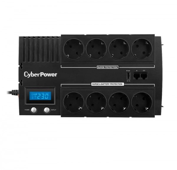  Источник бесперебойного питания Line-Interactive 1200В.А/720Вт USB/RJ11/45 (4+4 EURO) CyberPower BR1200ELCD 
