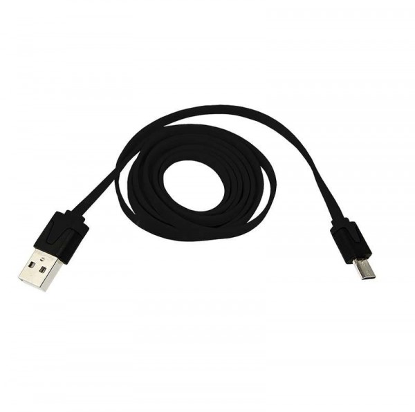  Кабель USB универс. microUSB шнур плоский 1м черн. Rexant 18-4270 