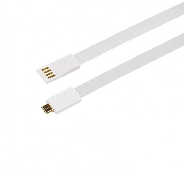  Кабель USB для iPhone 5/5S/5C плоский силик. шнур 1.2м бел. REXANT 18-1977 