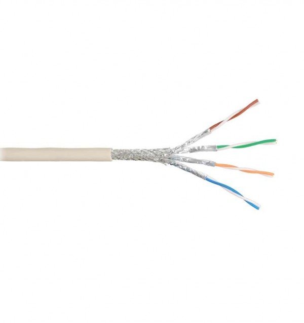  Кабель S/FTP 4 пары кат.6a (Класс Ea) тест по ISO/IEC 500МГц ож BC (чистая медь) 23AWG (0.585мм) внутренний PVC нг(А) слон. кость (уп.305м) NIKOLAN NKL 9250A-IY 