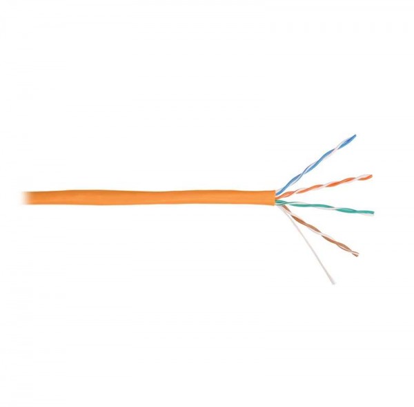  Кабель U/UTP 4 пары кат.5e (класс D) тест по ISO/IEC 100МГц ож BC (чистая медь) 24AWG (0.50мм) внутр. LSZH нг(А)-HFLTx оран.(уп.305м) NIKOLAN NKL 4100C-OR 