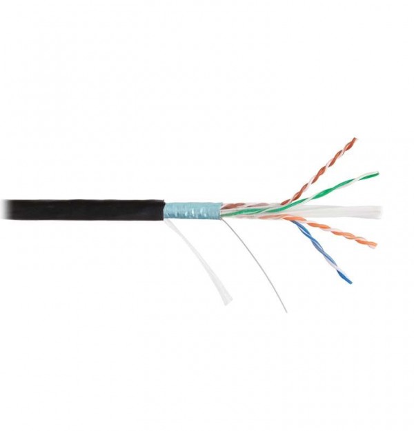 Кабель F/UTP 4 пары кат.6 (класс E) тест по ISO/IEC 250МГц ож BC (чистая медь) 23AWG (0.57мм) внешний PE до -60град.C черн. (уп.305м) NIKOLAN NKL 4740B-BK 