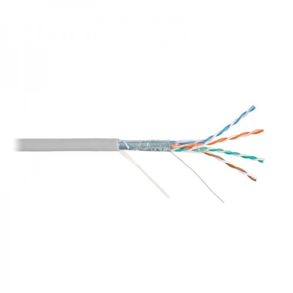  Кабель F/UTP 4 пары кат.5e (класс D) тест по ISO/IEC 100МГц ож BC (чистая медь) 24AWG (0.50мм) внутр. PVC нг(А) сер. (уп.305м) NIKOLAN NKL 4200A-GY 