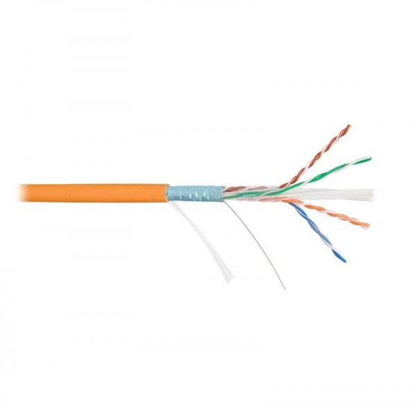  Кабель F/UTP 4 пары кат.6 (класс E) тест по ISO/IEC 250МГц ож BC (чистая медь) 23AWG (0.57мм) внутр. LSZH нг(А)-HFLTx оран. (уп.305м) NIKOLAN NKL 4240C-OR 