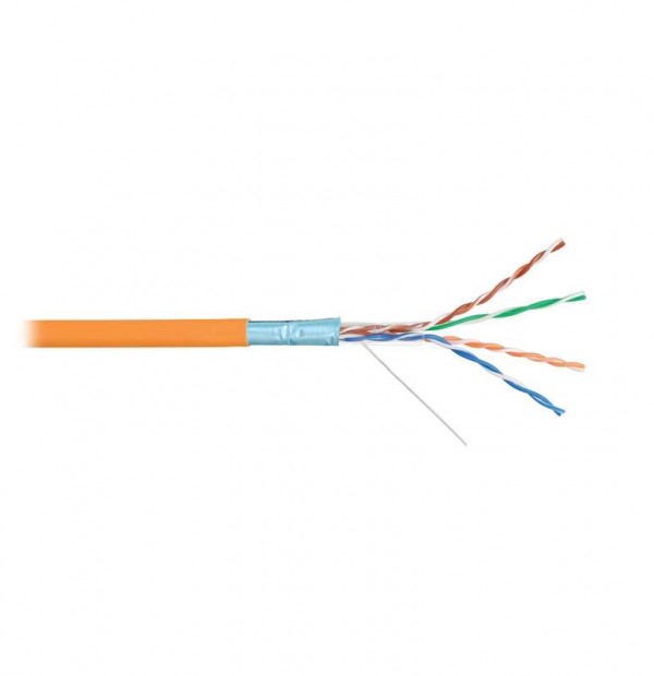  Кабель F/UTP 4 пары кат.5e (класс D) тест по ISO/IEC 100МГц ож BC (чистая медь) 24AWG (0.511мм) внутр. LSZH нг(А)-HFLTx оран. (уп.305м) NIKOLAN NKL 9200C-OR 