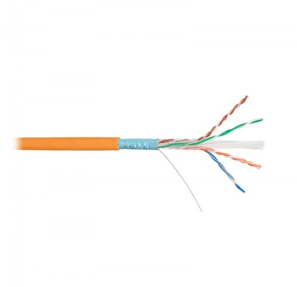  Кабель F/UTP 4 пары кат.6 (класс E) тест по ISO/IEC 250МГц ож BC (чистая медь) 23AWG (0.57мм) внутр. LSZH нг(А)-HFLTx оран. (уп.305м) NIKOLAN NKL 9240C-OR 