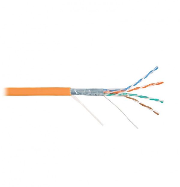  Кабель F/UTP 4 пары кат.5e (класс D) тест по ISO/IEC 100МГц ож BC (чистая медь) 24AWG (0.50мм) внутр. LSZH нг(А)-HFLTx оран. (уп.305м) NIKOLAN NKL 4200C-OR 