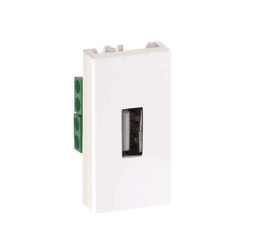  Плата с разъемом USB 2.0 22.5х45мм винт. зажим бел. Simon Connect K128B-9 