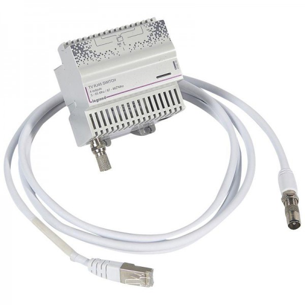  Сплитер TV коаксиальный вход 4вых. RJ45. размер: 4DIN Leg 413019 