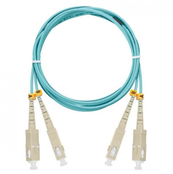  Патч-корд NMF-PC2M3C2-SCU-SCU-003 волоконно-оптический соед. многомод. 50/125мкм стандарта ОМ3 SC/UPC-SC/UPC двойн. LSZH нг(В)-HFLTx 2мм аква 3м NIKOMAX NMF-PC2M3C2-SCU-SCU-003 