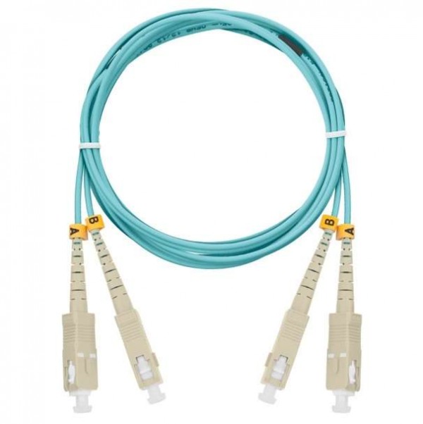  Патч-корд NMF-PC2M3C2-SCU-SCU-002 волоконно-оптический соед. многомод. 50/125мкм стандарта ОМ3 SC/UPC-SC/UPC двойн. LSZH нг(В)-HFLTx 2мм аква 2м NIKOMAX NMF-PC2M3C2-SCU-SCU-002 