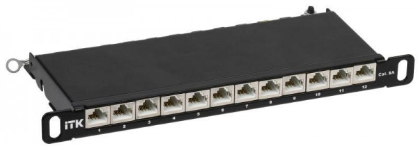  Патч-панель 0.5U кат.6A STP 12 портов 10" Dual IDC ITK PP12-D05UC6AS-D05-10 