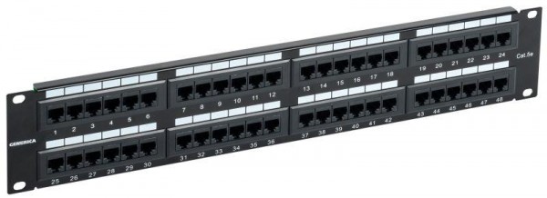  Патч-панель 2U кат.5е UTP 48 портов (Krone) GENERICA ИЭК PP48-2UC5EU-K05-G 