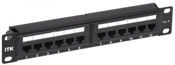  Патч-панель 1U кат.6 UTP 12 портов 10" Dual IDC ITK PP12-1UC06U-D05-10 