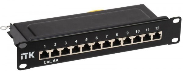  Патч-панель 1U кат.6A STP 12 портов 10" Dual IDC ITK PP12-1UC6AS-D05-10 