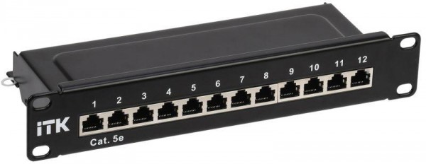  Патч-панель 1U кат.5е STP 12 портов 10" Dual IDC ITK PP12-1UC5ES-D05-10 